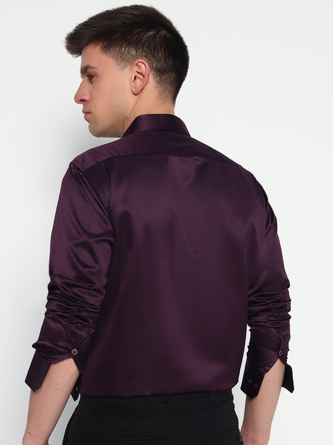 Magenta Violet Satin Shirt - Bold Elegance | After-Dark Perfection