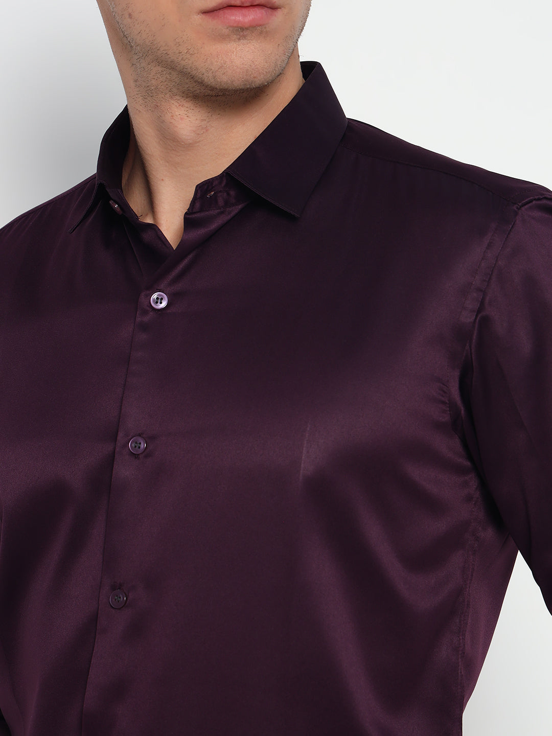 Magenta Violet Satin Shirt - Bold Elegance | After-Dark Perfection