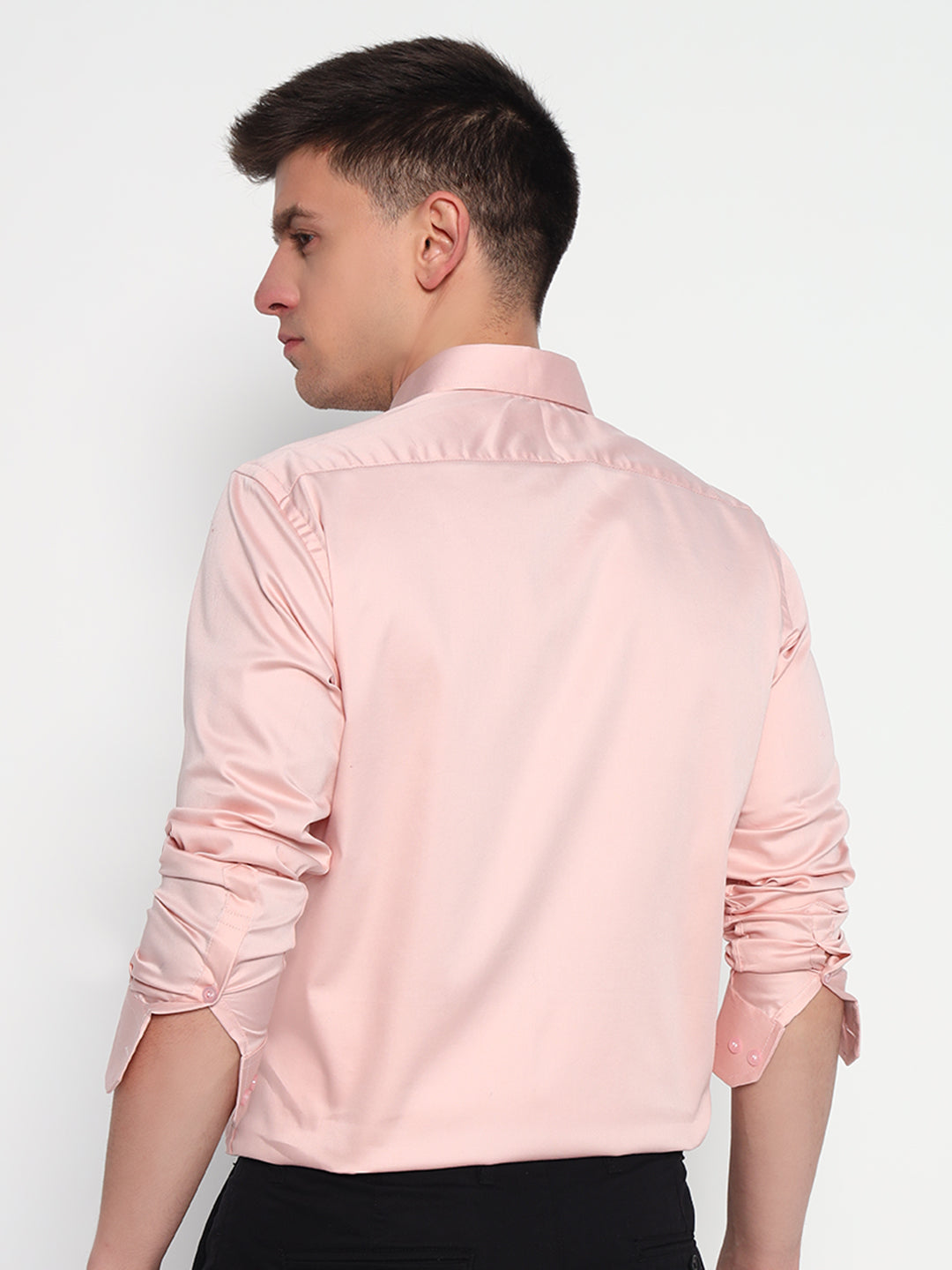 Oyster Pink Satin Shirt – Soft Elegance | Effortless Charm