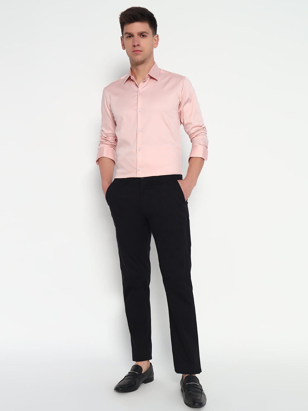 Oyster Pink Satin Shirt – Soft Elegance | Effortless Charm