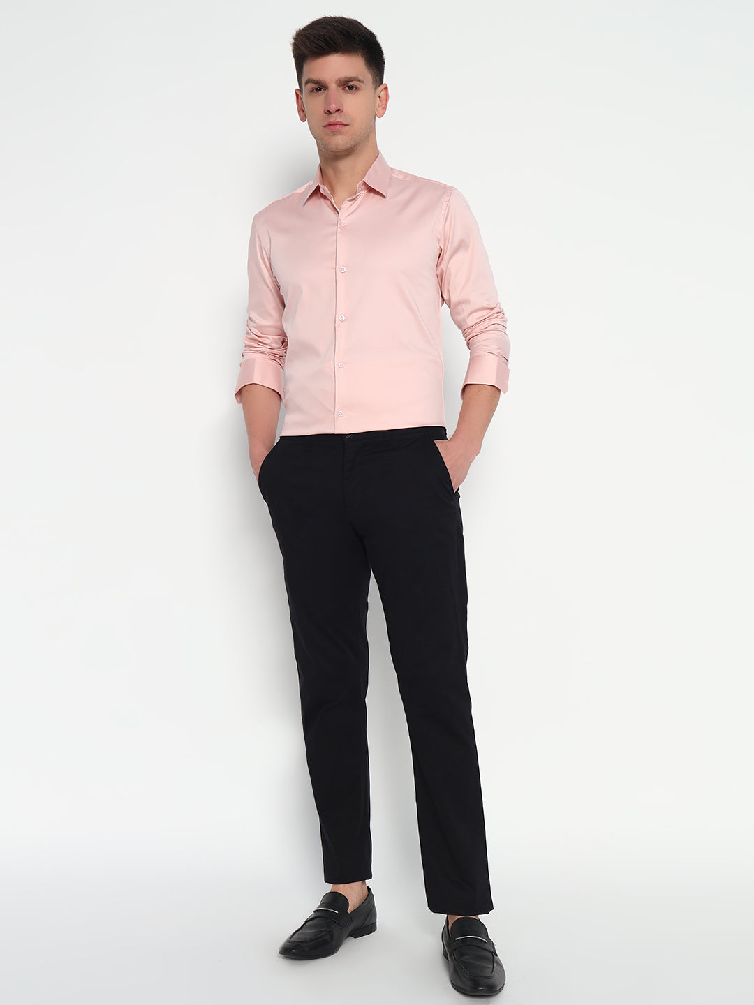 Oyster Pink Satin Shirt – Soft Elegance | Effortless Charm
