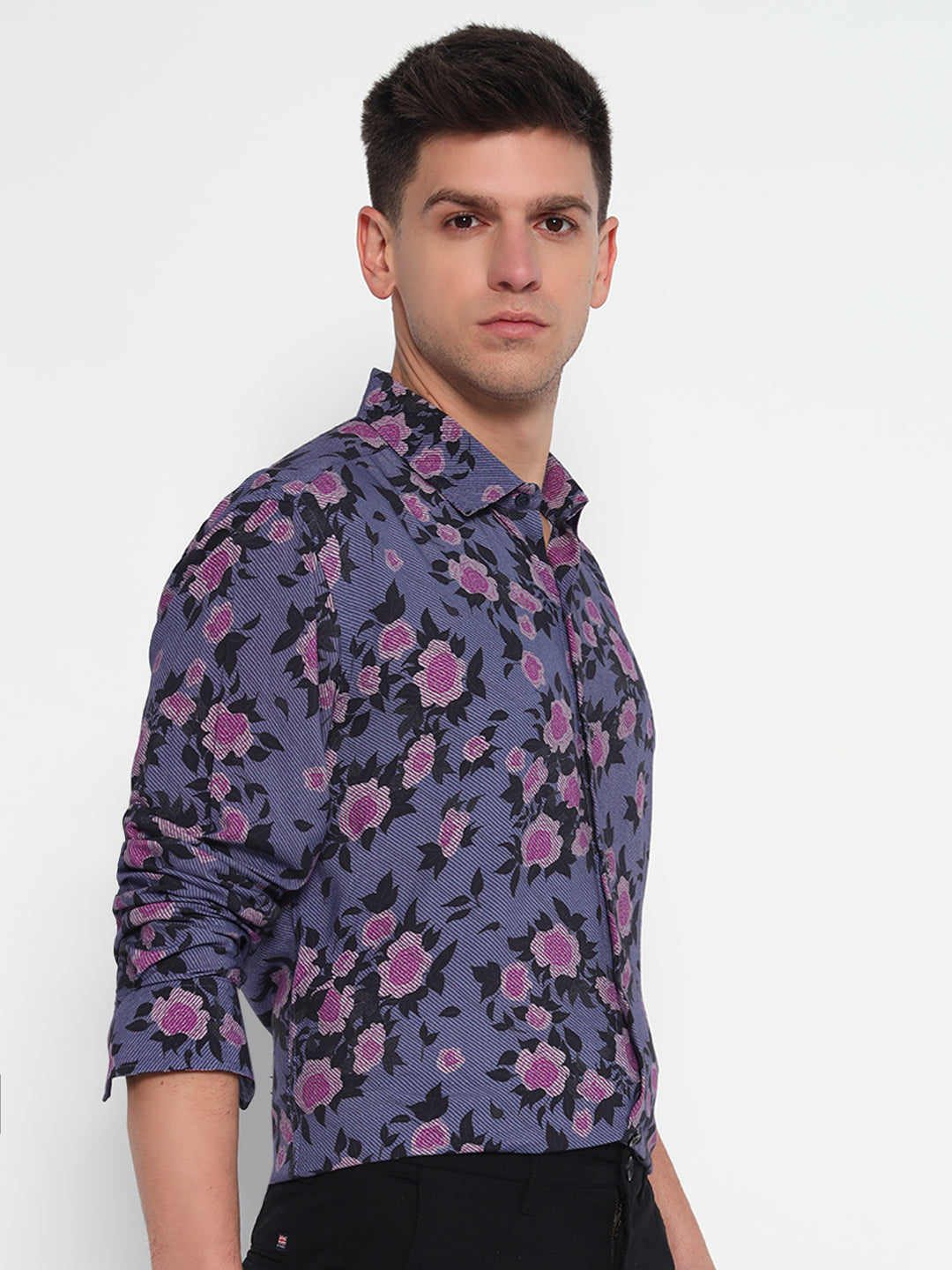 Violet Bloom Floral Shirt – Tailored Fit | 100% Viscose
