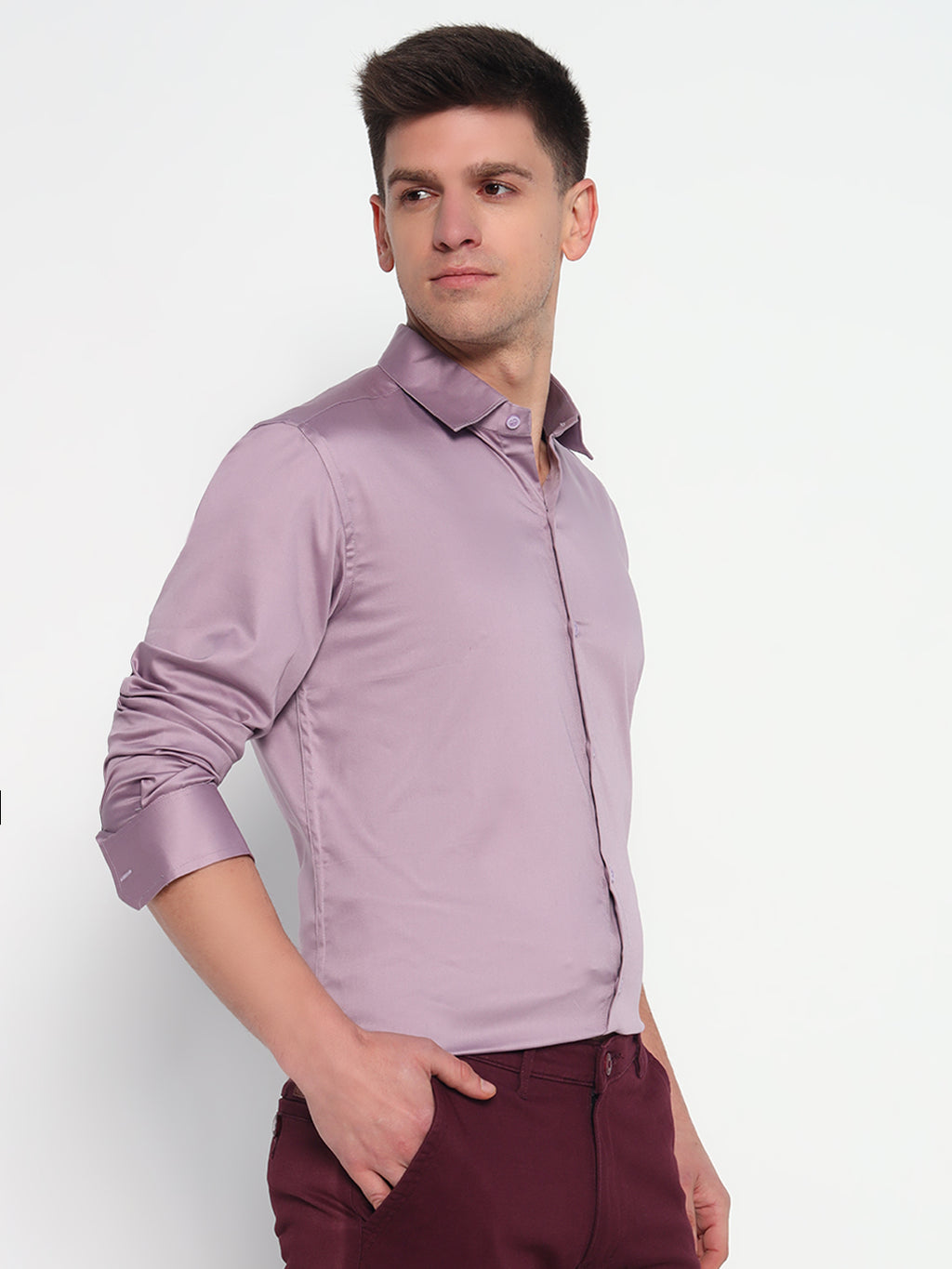 Pastel Purple Partywear Shirts