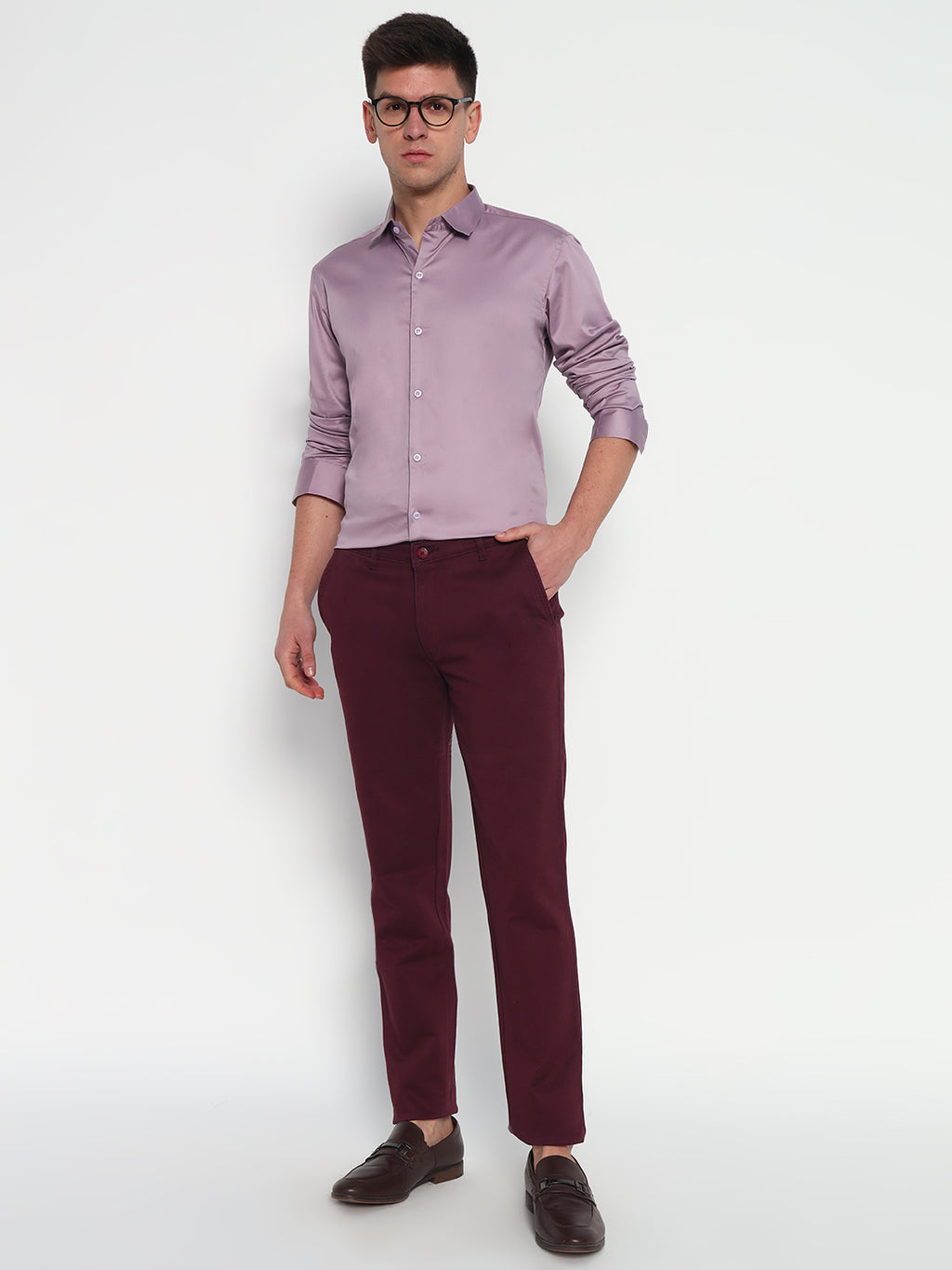 Pastel Purple Partywear Shirts