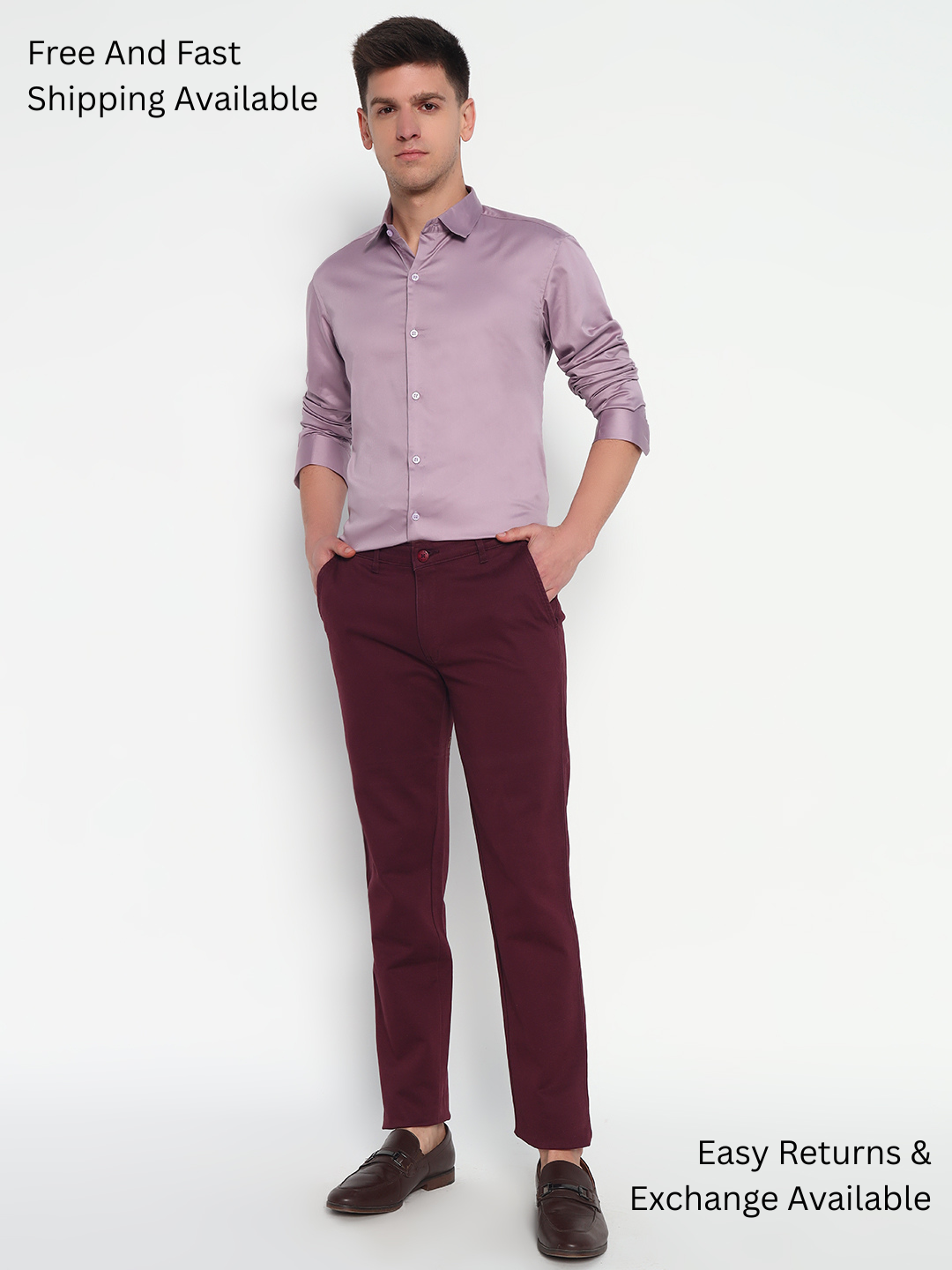 Pastel Purple Partywear Shirts
