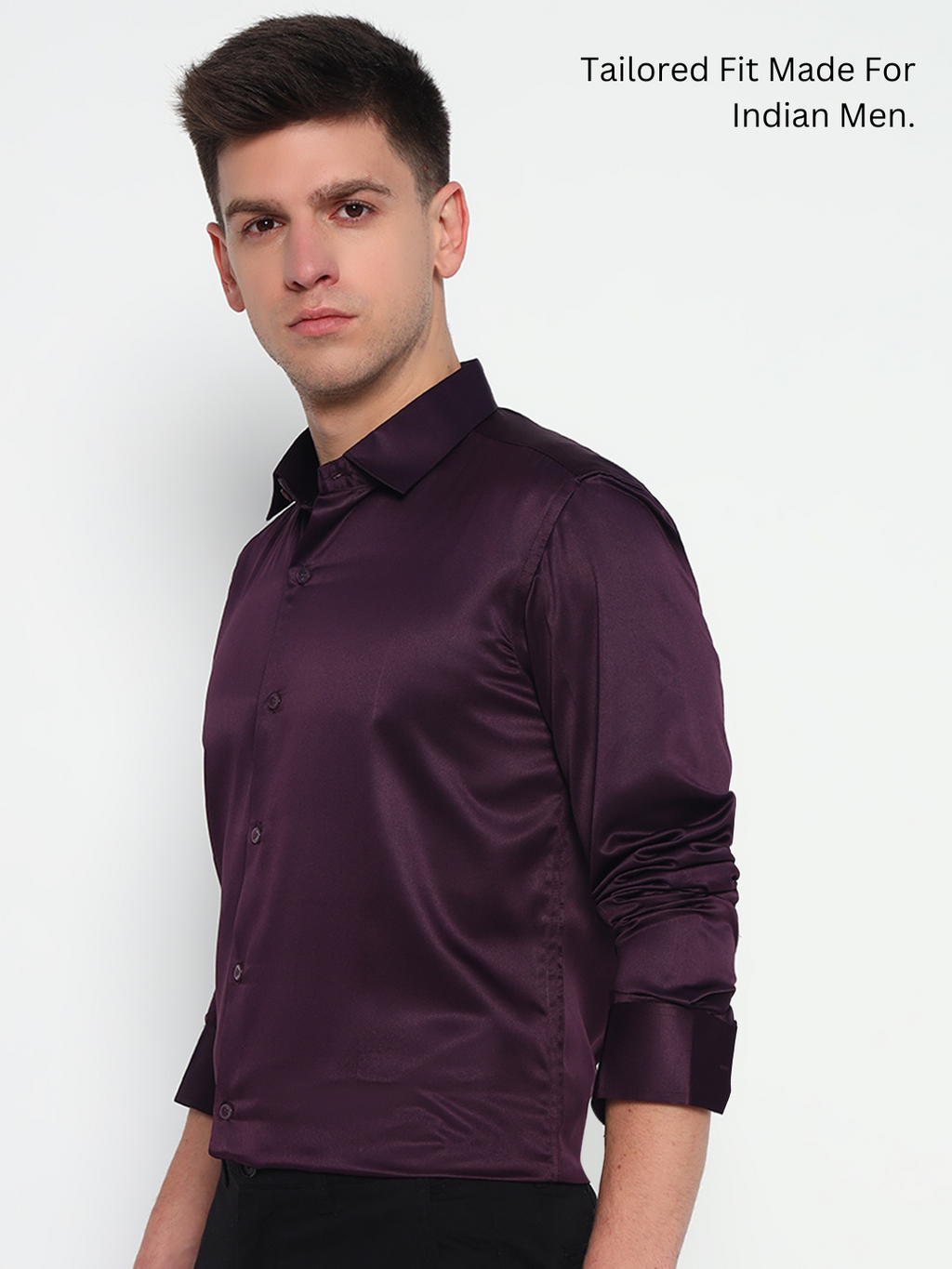 Magenta Violet Satin Shirt - Bold Elegance | After-Dark Perfection