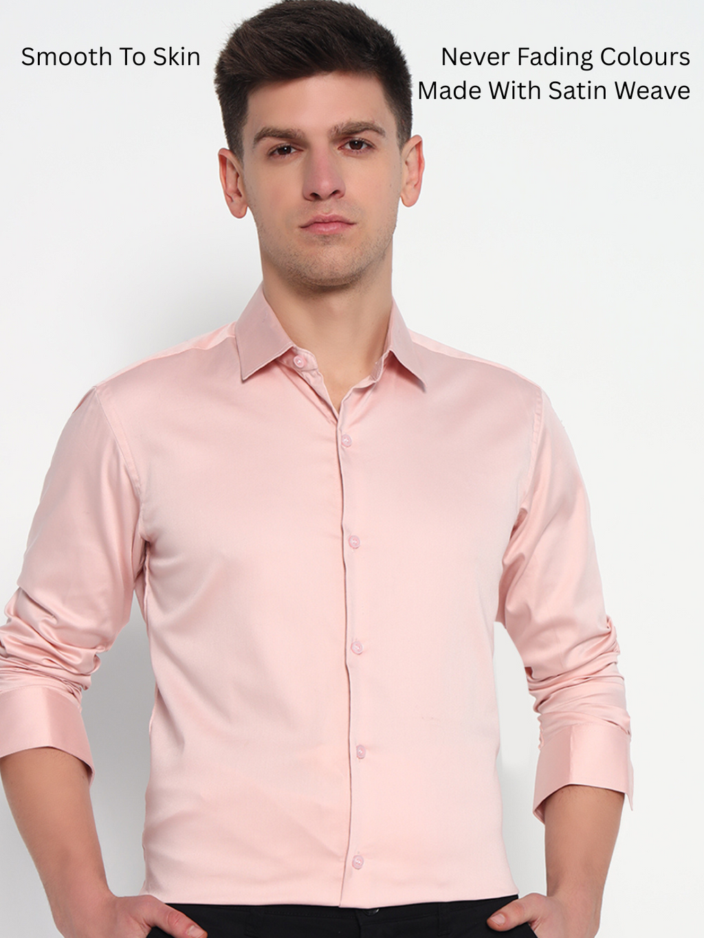 Oyster Pink Satin Shirt – Soft Elegance | Effortless Charm