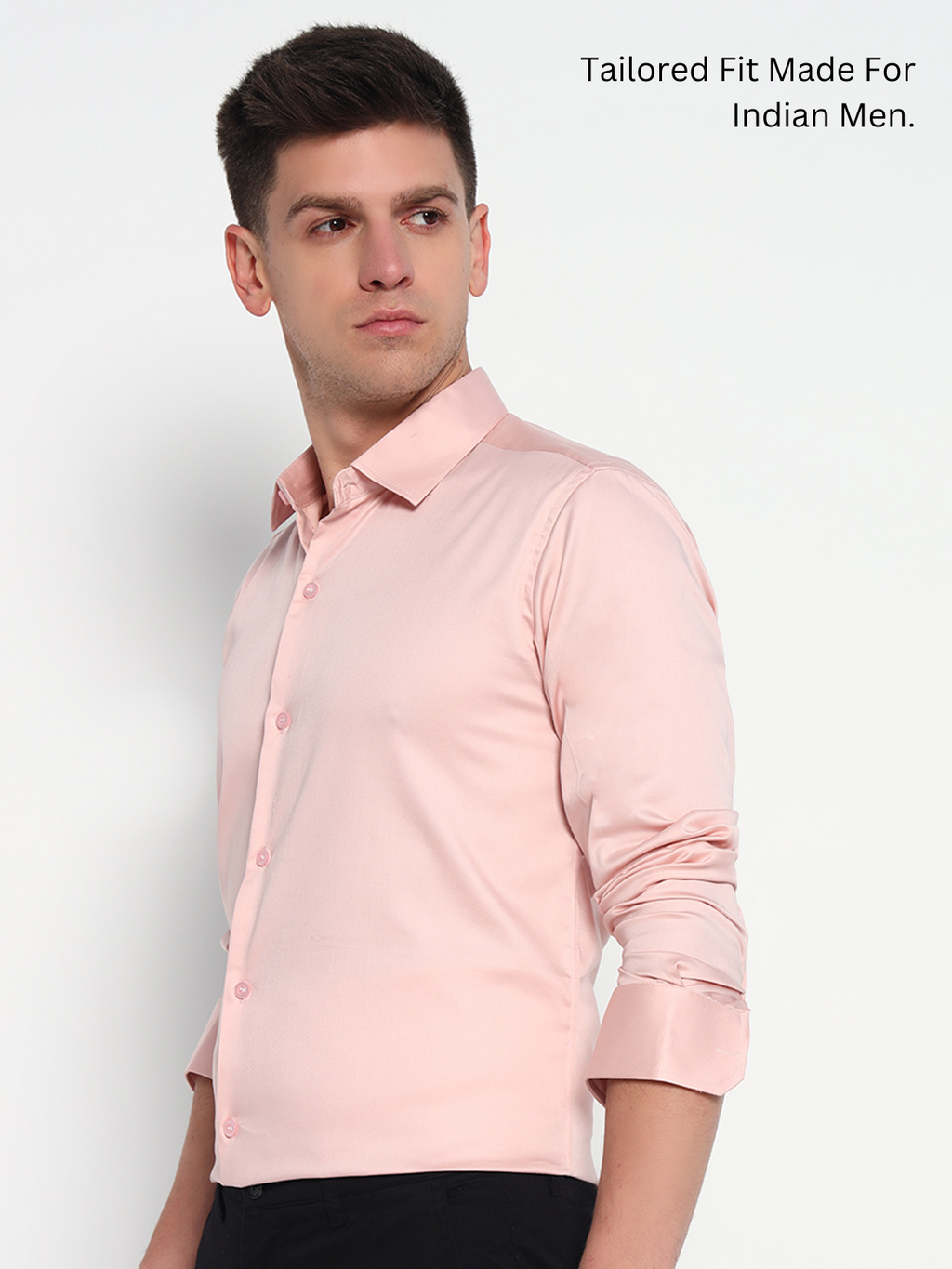 Oyster Pink Satin Shirt – Soft Elegance | Effortless Charm